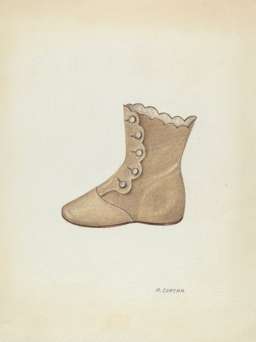 Baby Shoe by Margaret Concha (American, active c. 1935), 16X12"(A3)Poster Print