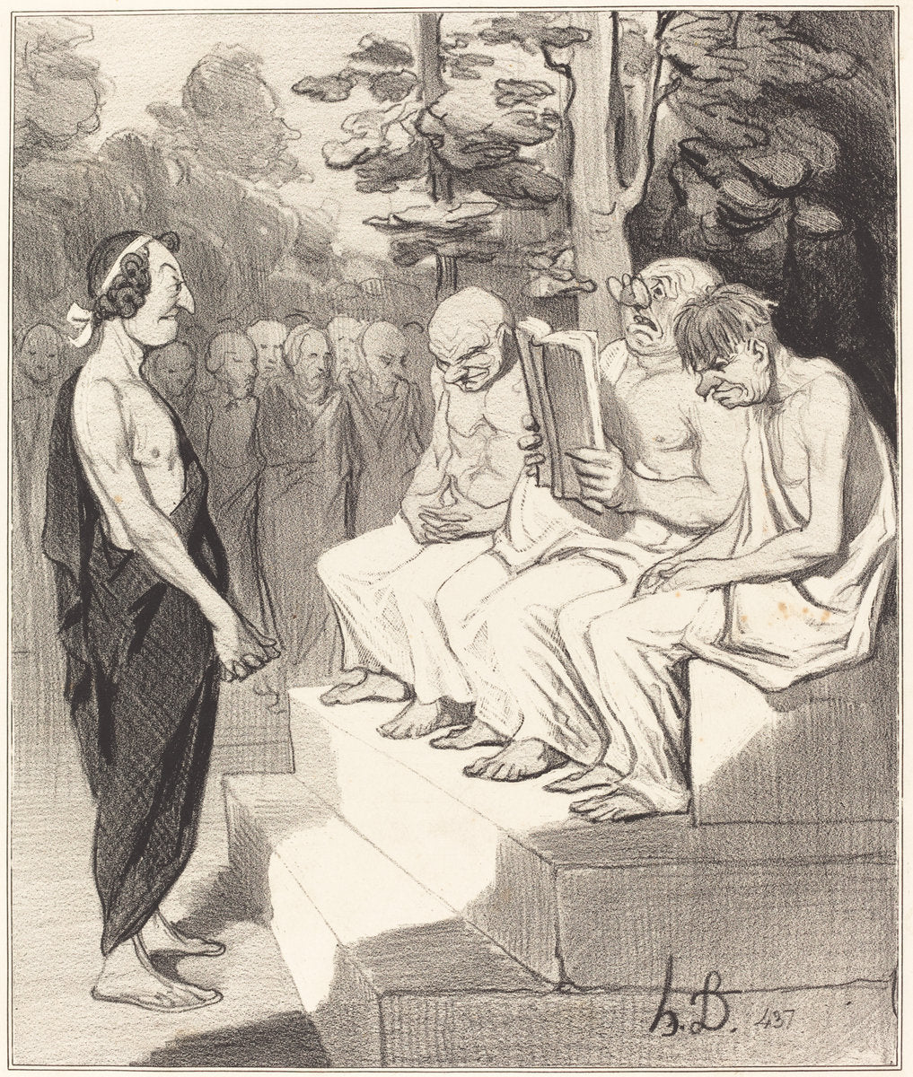 Télémaque interrogé par les sages by Honoré Daumier (French, 1808 - 1879), 16X12"(A3)Poster Print