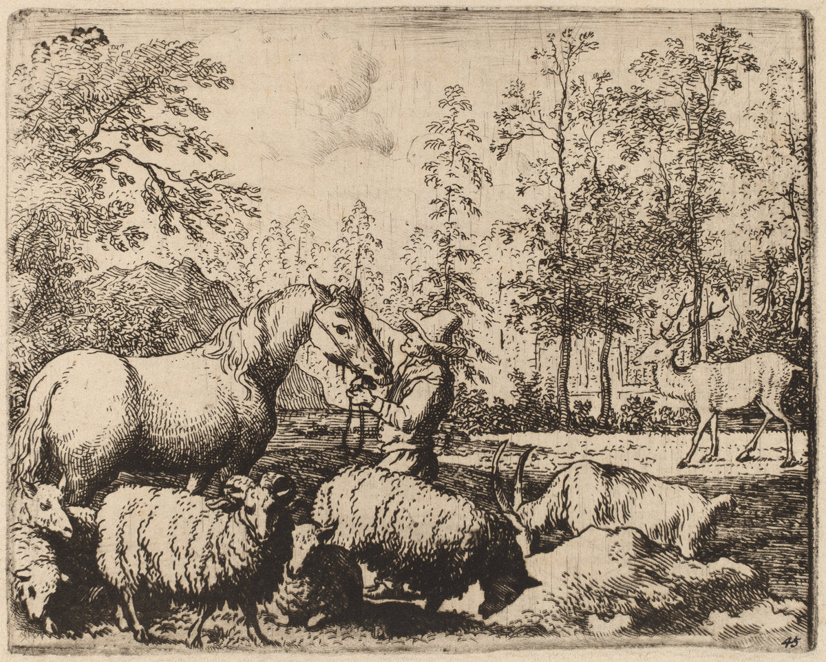 The Horse and the Stag by Allart van Everdingen (Dutch, 1621 - 1675), 16X12"(A3)Poster Print