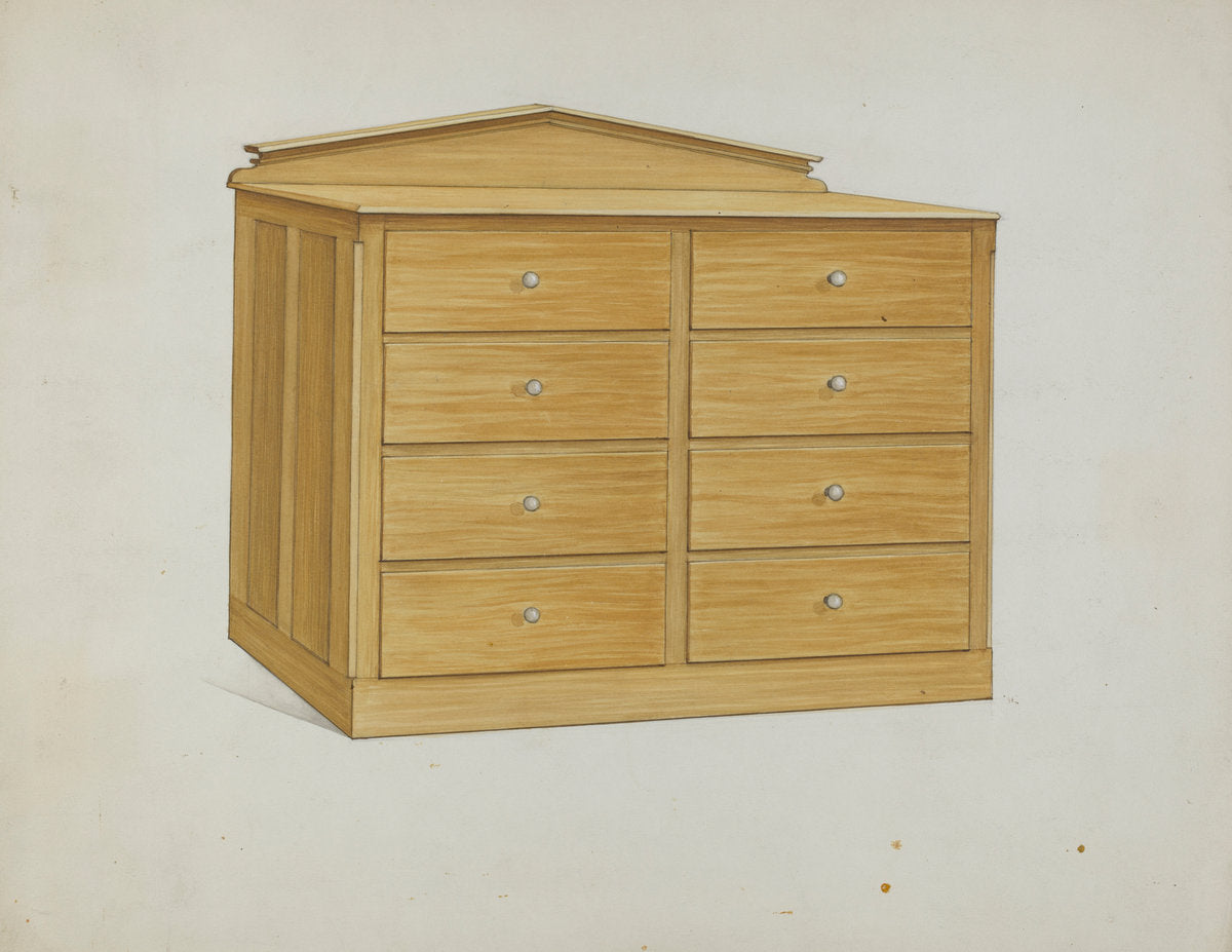 Shaker Chest of Drawers by Ray Holden (American, active c. 1935), 16X12"(A3)Poster Print