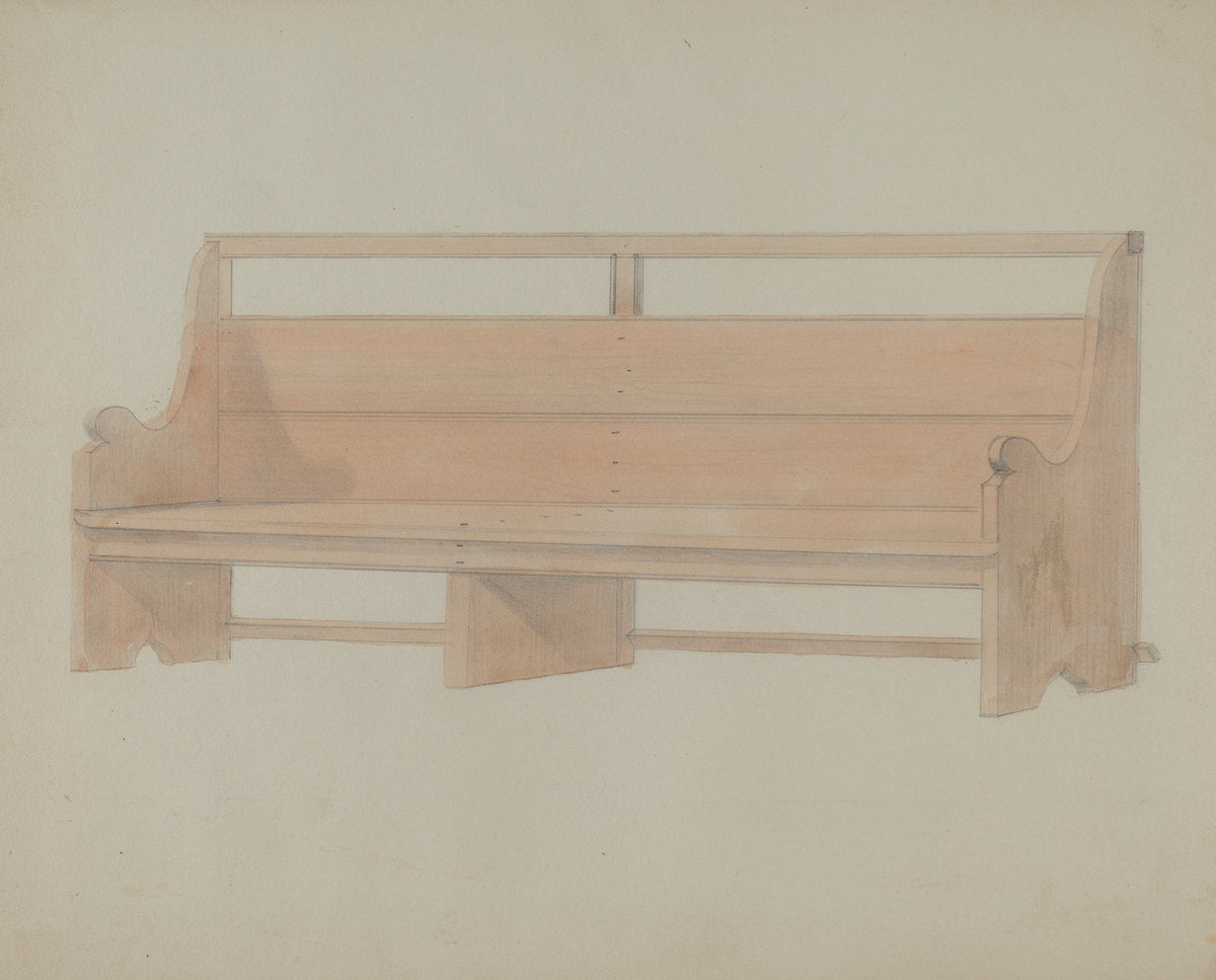Meeting House Pew by Donald Streeter (American, active c. 1935), 16X12"(A3)Poster Print