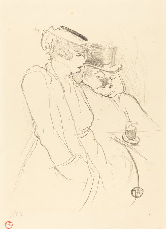 En quarante by Henri de Toulouse-Lautrec (French, 1864 - 1901), 16X12"(A3)Poster Print