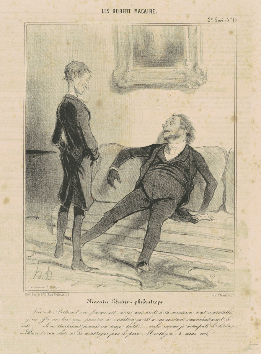 Macaire Hértier-Philantrope by Honoré Daumier (French, 1808 - 1879), 16X12"(A3)Poster Print