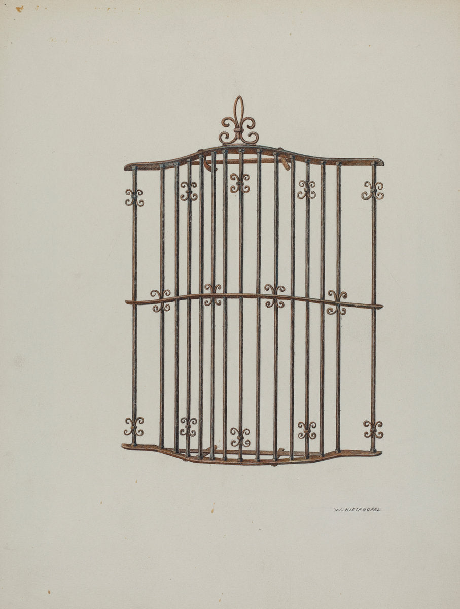 Iron Grille by William Kieckhofel (American, active c. 1935), 16X12"(A3)Poster Print
