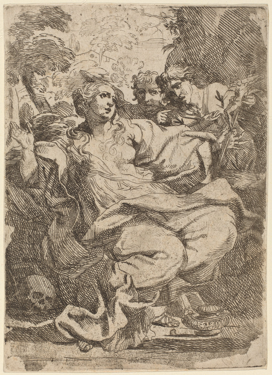 etching by Italian 17th Century (Magdalen), 16X12"(A3)Poster Print