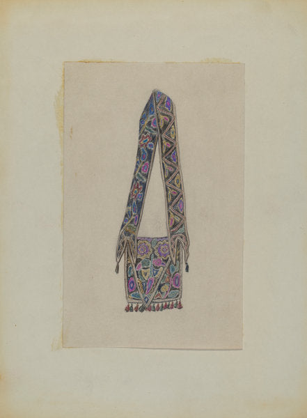Man's Shoulder Pouch by Melita Hofmann (American, active c. 1935), 16X12"(A3)Poster Print
