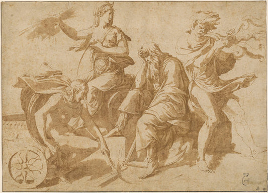 The Four Elements by Giulio Romano (Roman, 1499 - 1546), 16X12"(A3)Poster Print