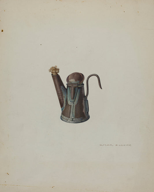Miner's Lamp by Oscar Bluhme (American, active c. 1935), 16X12"(A3)Poster Print