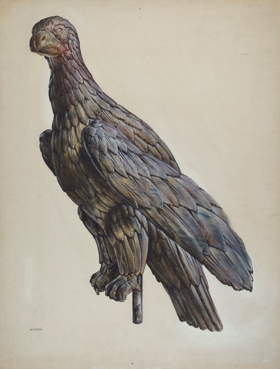Finial Eagle by James McLellan (American, active c. 1935), 16X12"(A3)Poster Print