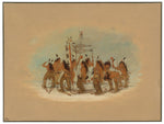 Snow Shoe Dance - Ojibbeway by George Catlin (American, 1796 - 1872), 16X12"(A3)Poster Print