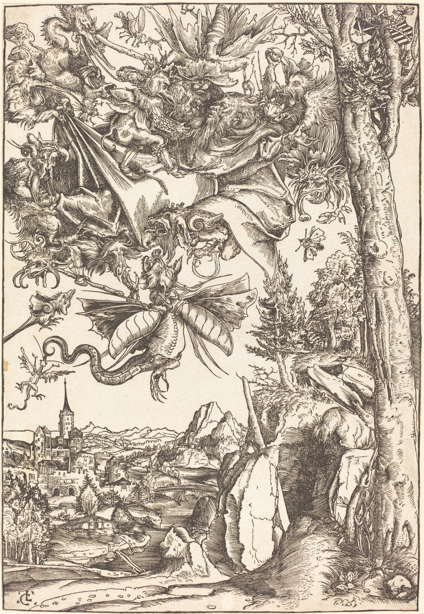 The Temptation of Saint Anthony by Lucas Cranach the Elder (German, 1472 - 1553), 16X12"(A3)Poster Print