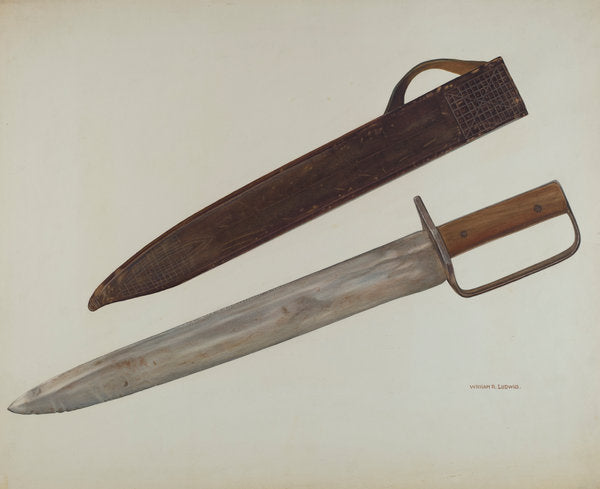 Trench Knife and Sheath by William Ludwig (American, active c. 1935), 16X12"(A3)Poster Print