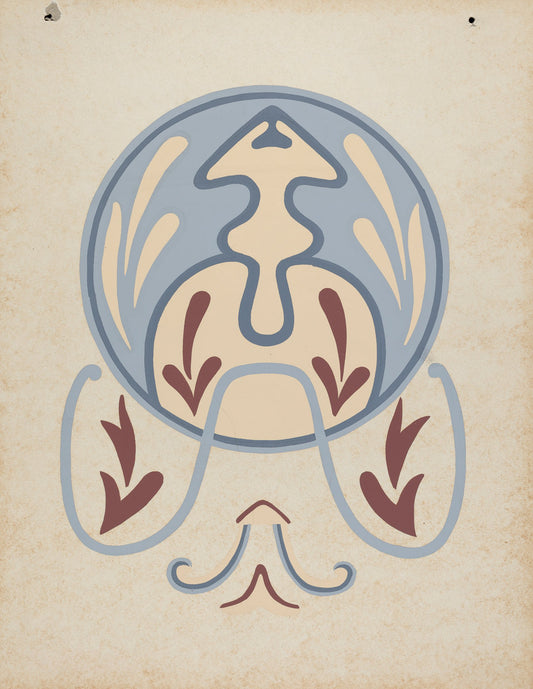 1935/1942 by American 20th Century (Asistencia of San Antonio de Pala Wall Design from the portfolio "Decorative Art of Spanish California"), 16X12"(A3)Poster Print