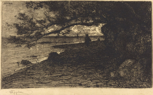 A Villefranche-sur-Mer by Adolphe Appian (French, 1818 - 1898), 16X12"(A3)Poster Print
