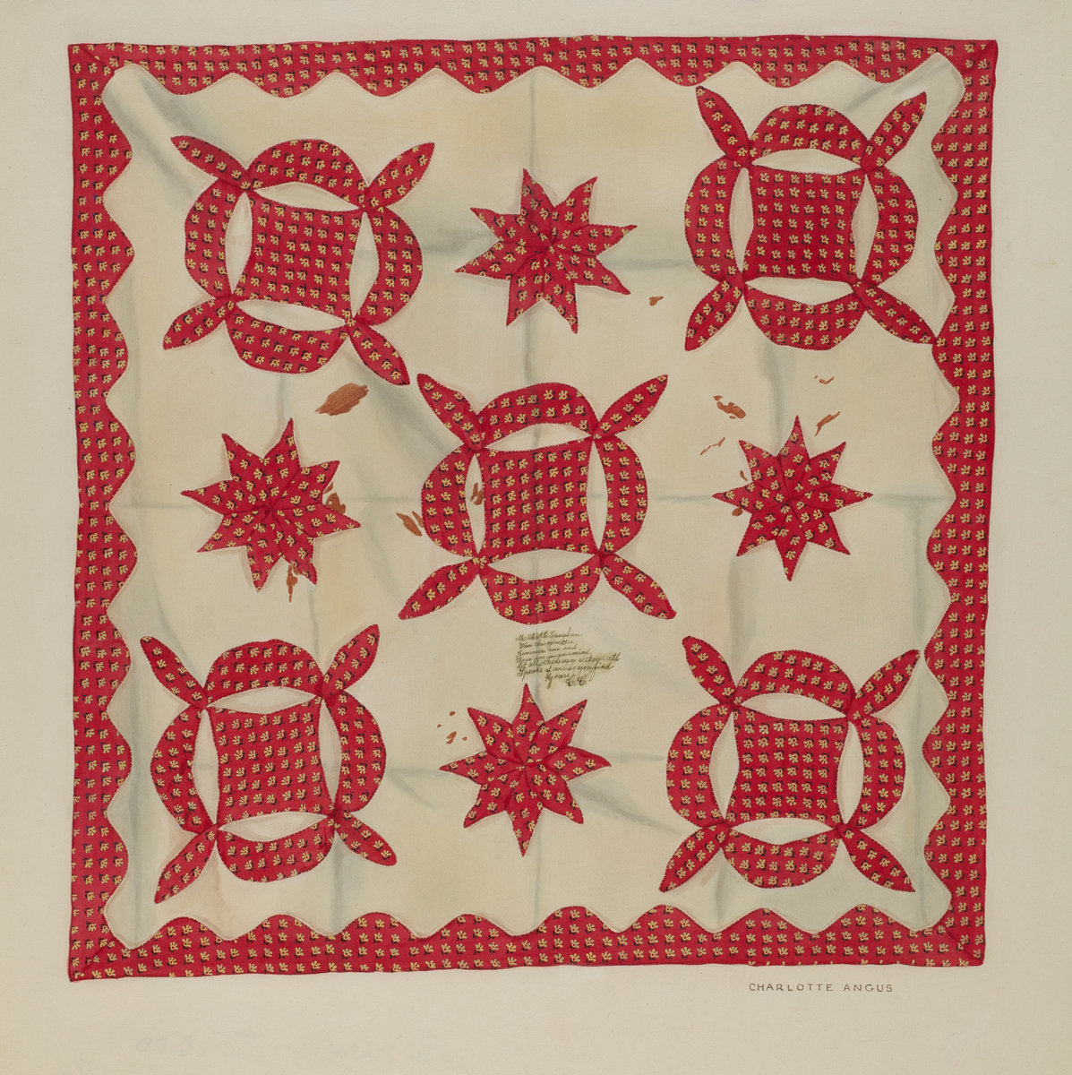 Crib Quilt by Charlotte Angus (American, 1911 - 1989), 16X12"(A3)Poster Print