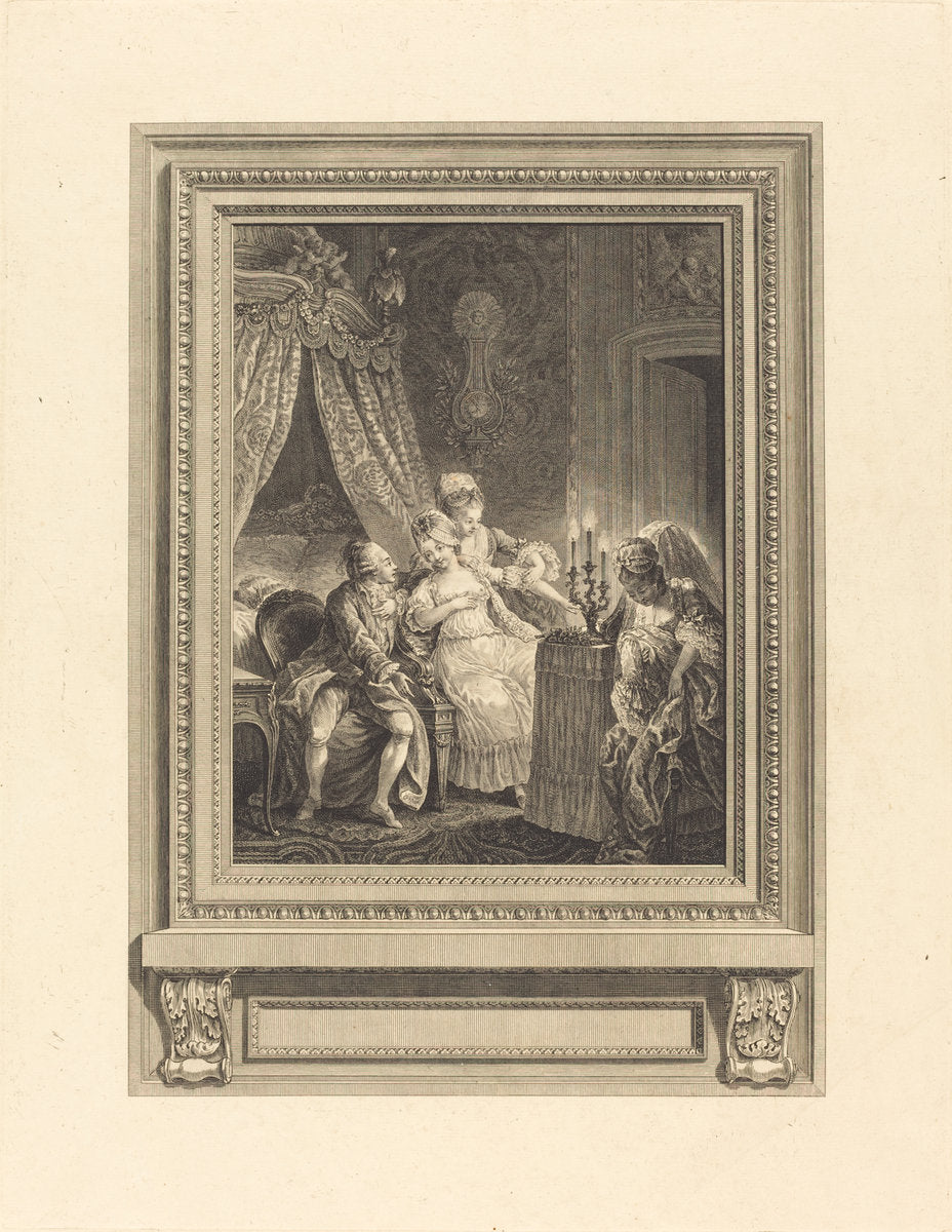 La nuit by Charles Emmanuel Patas after Charles Eisen (French, 1744 - 1802), 16X12"(A3)Poster Print