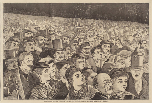 published 1868 by after Winslow Homer (Fire Works on the Night of the Fourth of July), 16X12"(A3)Poster Print