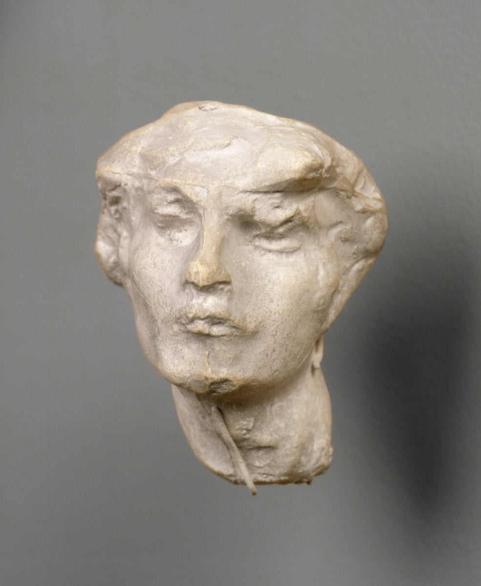 Head of a Woman by Auguste Rodin (French, 1840 - 1917), 16X12"(A3)Poster Print