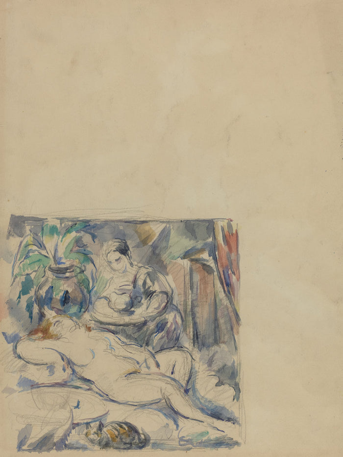 Waking Up [verso] by Paul Cézanne (French, 1839 - 1906), 16X12