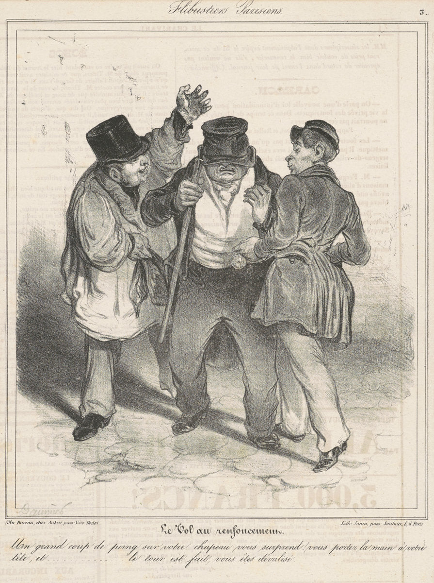 Le vol au renfoncement by Honoré Daumier (French, 1808 - 1879), 16X12"(A3)Poster Print