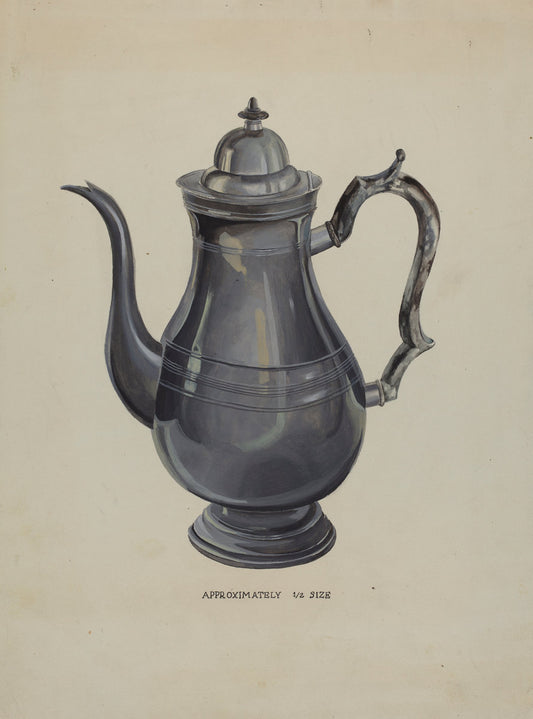 Coffee Pot by Roberta Elvis (American, active c. 1935), 16X12"(A3)Poster Print
