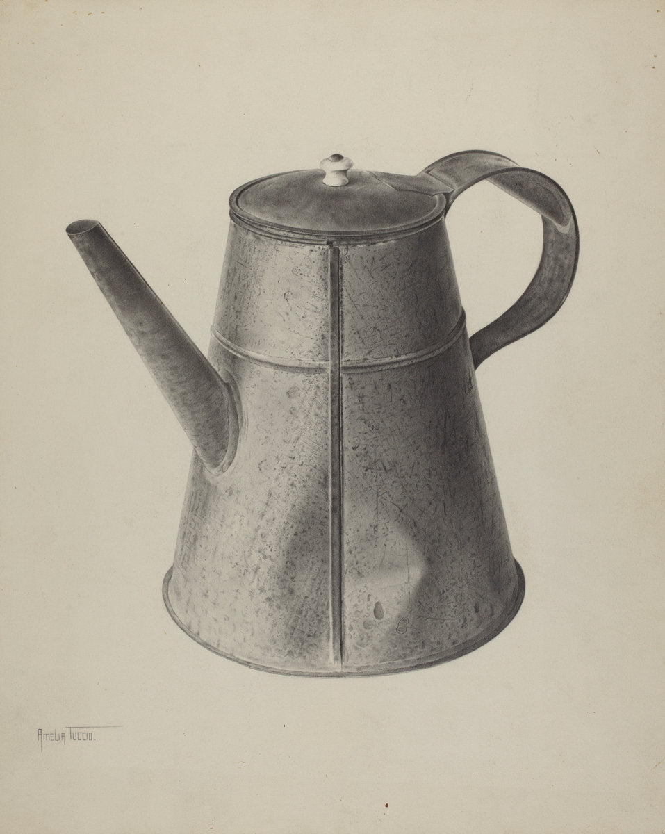 Pa. German Coffee Pot by Amelia Tuccio (American, active c. 1935), 16X12"(A3)Poster Print