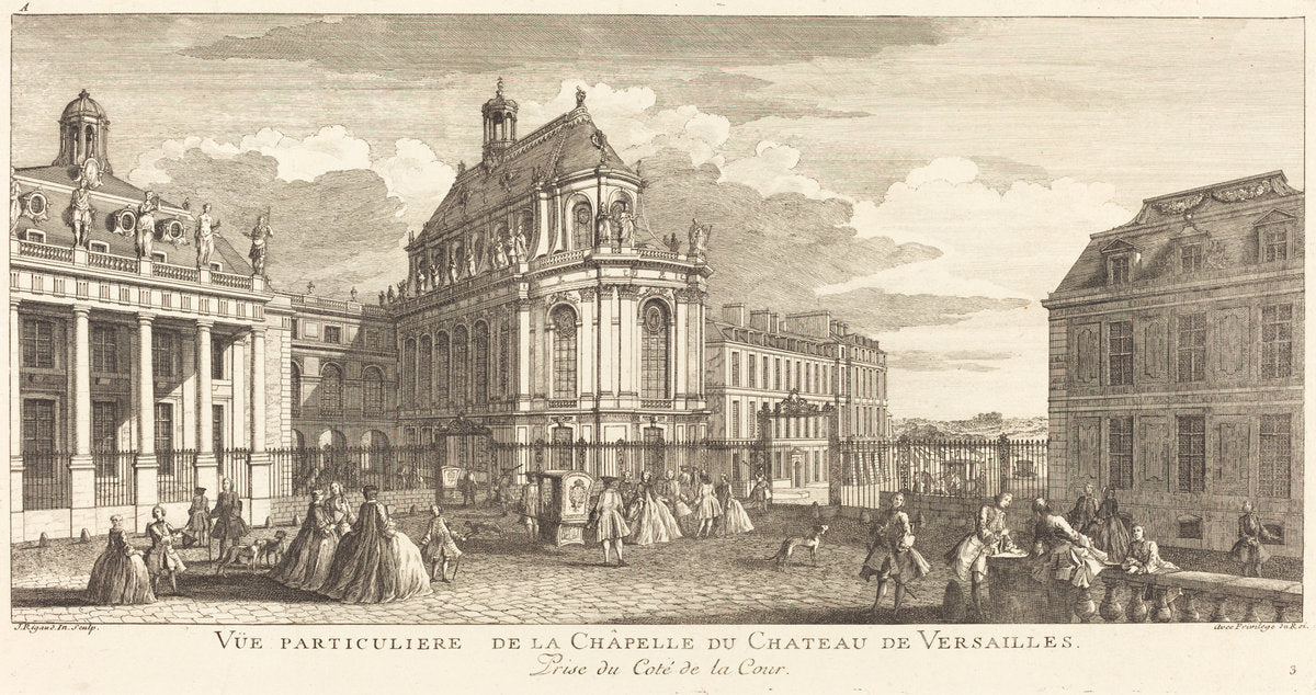 Vue Particuliere de la Chapelle du Chateau deVersailles by Jean-Baptiste Rigaud (French, active 1752/1761), 16X12"(A3)Poster Print