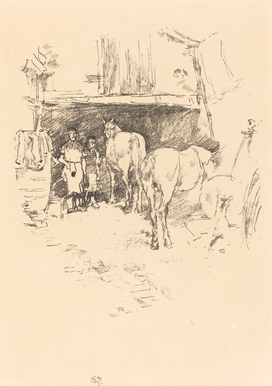 The Smith's Yard by James McNeill Whistler (American, 1834 - 1903), 16X12"(A3)Poster Print