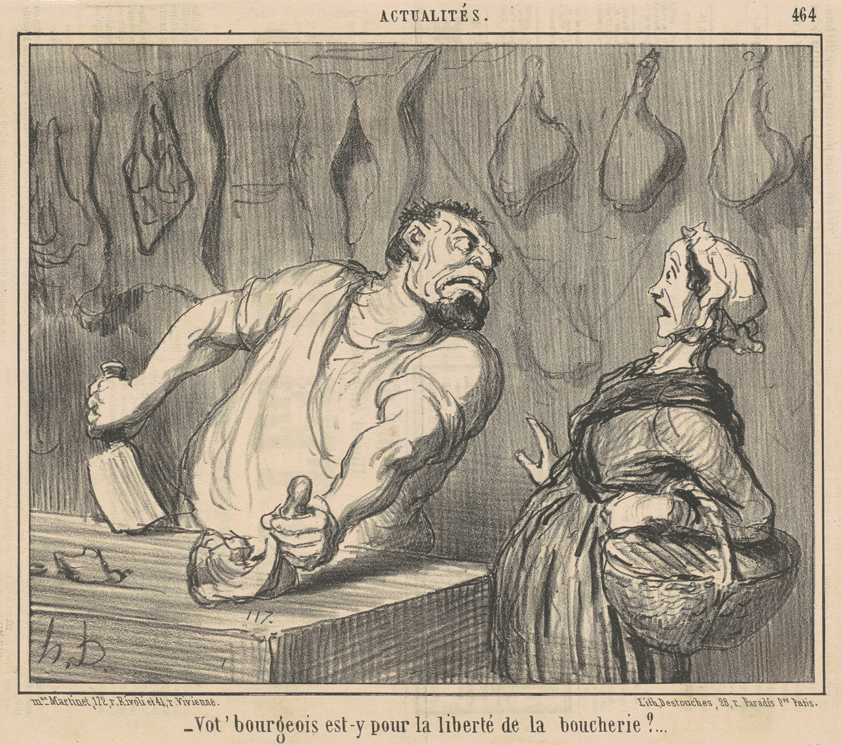 Vot' Bourgeois est-y pour liberté de la boucherie? by Honoré Daumier (French, 1808 - 1879), 16X12"(A3)Poster Print