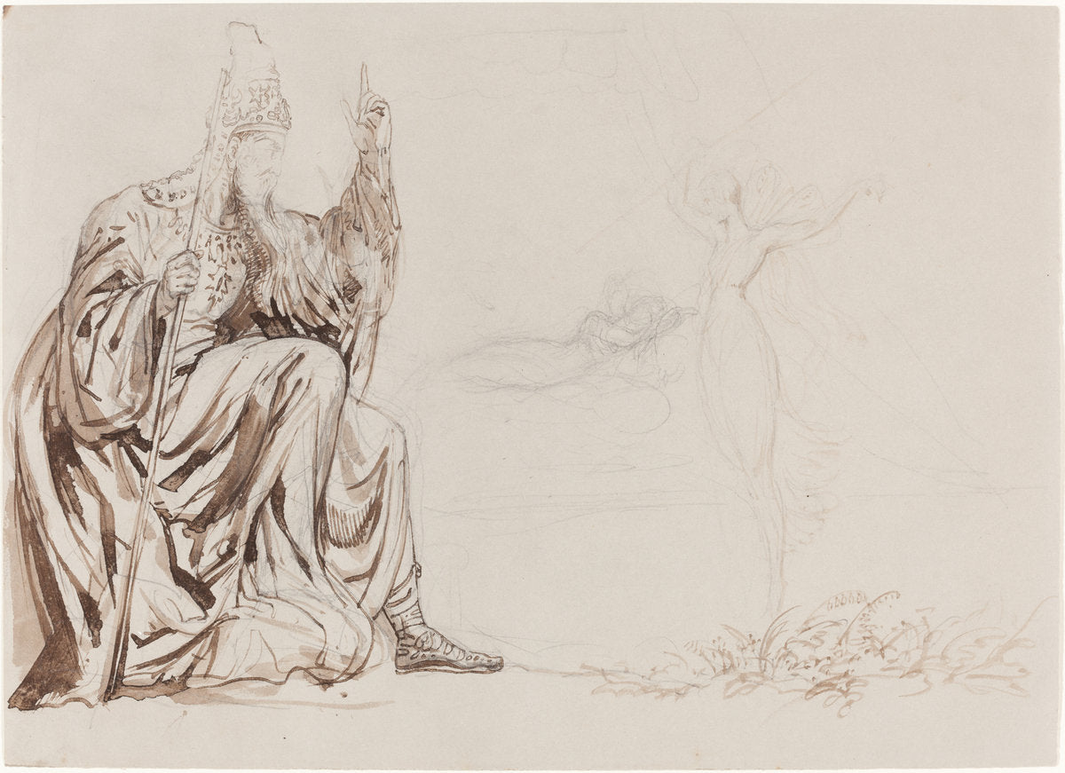 A Magician by Sir George Hayter (British, 1792 - 1871), 16X12"(A3)Poster Print