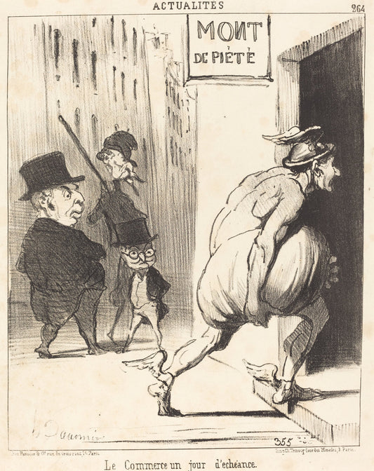 Le Commerce un jour d'échéance by Honoré Daumier (French, 1808 - 1879), 16X12"(A3)Poster Print