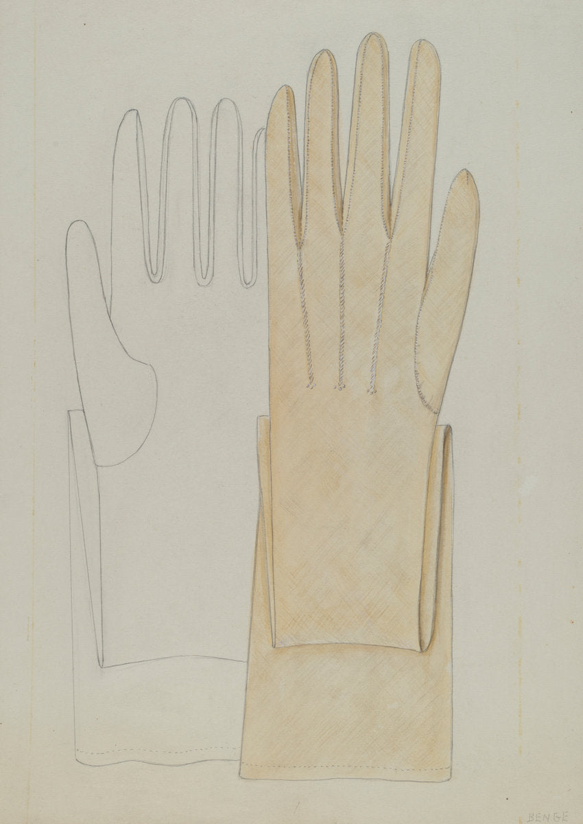 Gloves by Jessie M. Benge (American, active c. 1935), 16X12"(A3)Poster Print