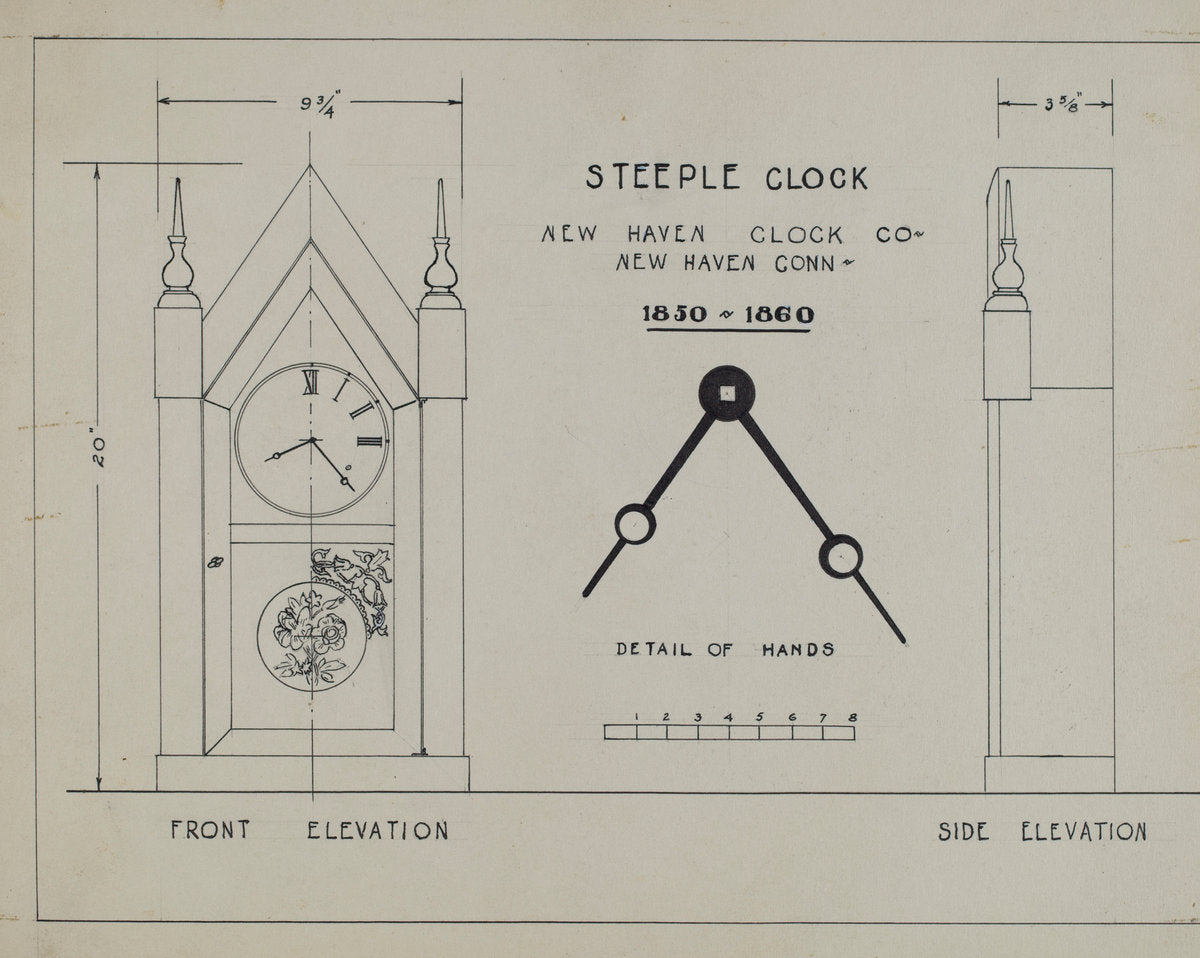1935/1942 by American 20th Century (Steeple Clock), 16X12"(A3)Poster Print