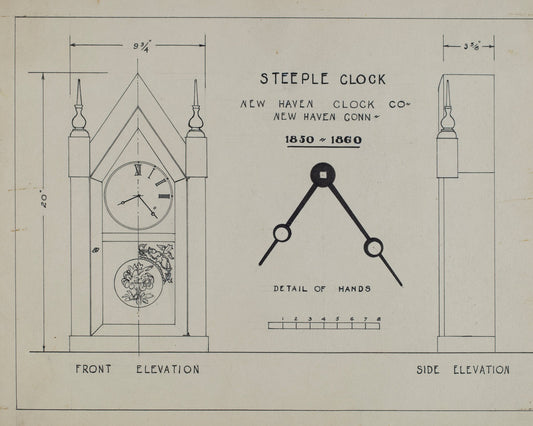 1935/1942 by American 20th Century (Steeple Clock), 16X12"(A3)Poster Print