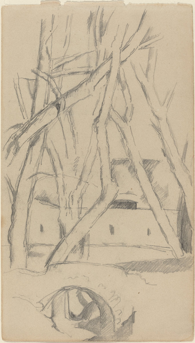 The Little Bridge [recto] by Paul Cézanne (French, 1839 - 1906), 16X12