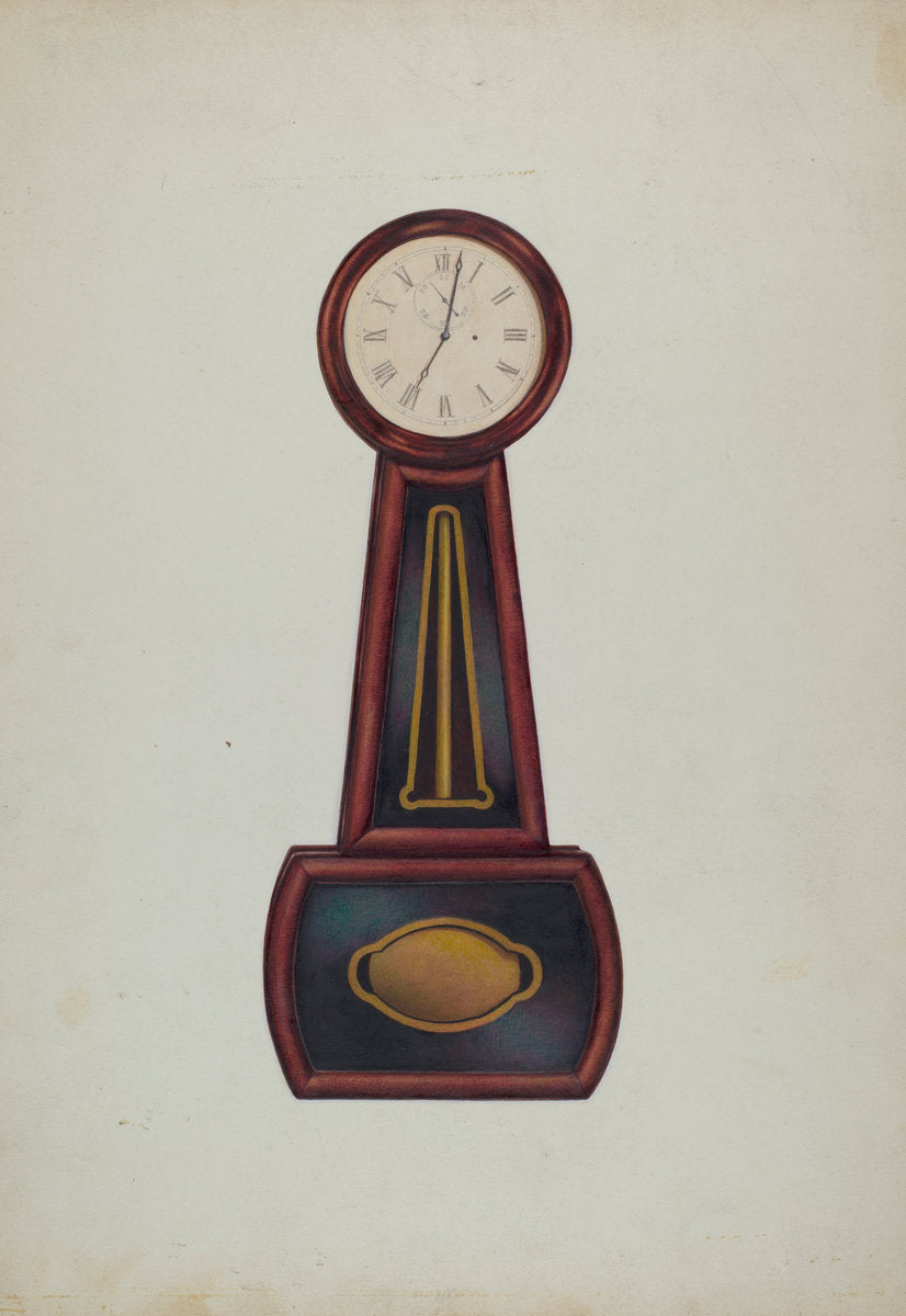 Banjo Clock by Ralph Morton (American, active c. 1935), 16X12"(A3)Poster Print