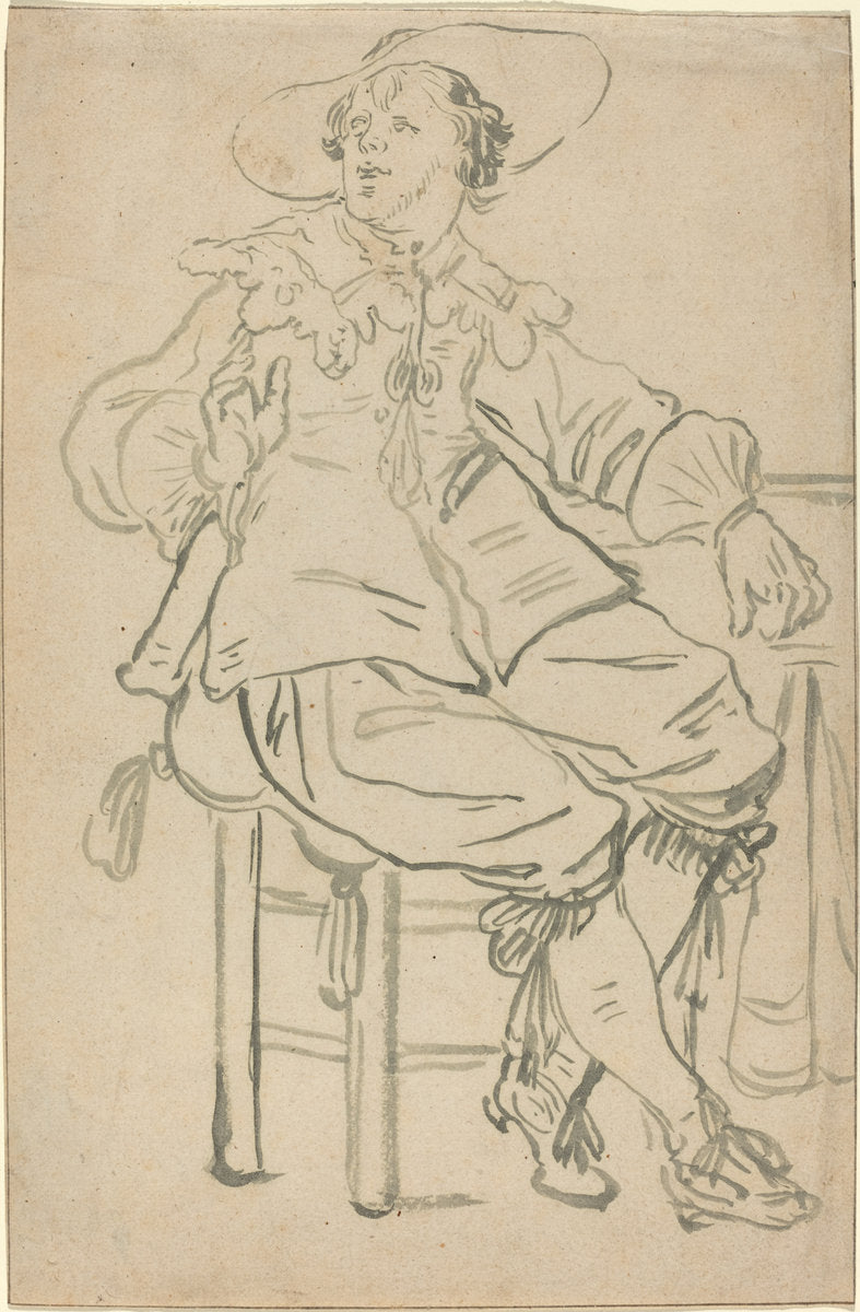 Seated Cavalier by Attributed to Jan Philipz van Bouckhorst (Dutch, c. 1588 - 1631), 16X12"(A3)Poster Print