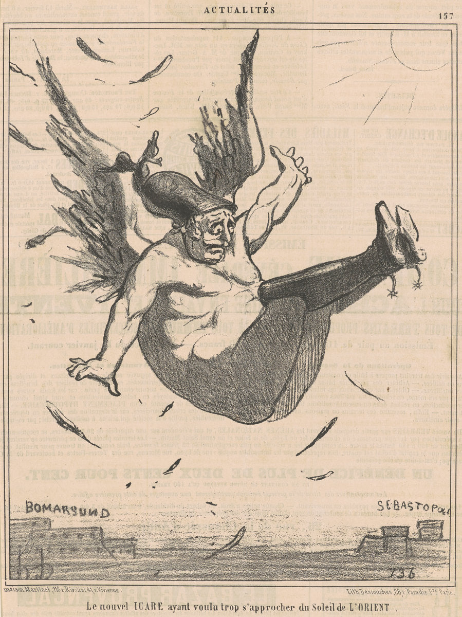 Le nouvel Icare ... by Honoré Daumier (French, 1808 - 1879), 16X12"(A3)Poster Print