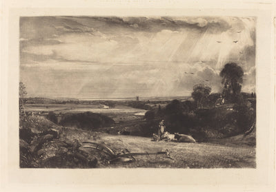 Summer Morning by David Lucas after John Constable (British, 1802 - 1881), 16X12"(A3)Poster Print