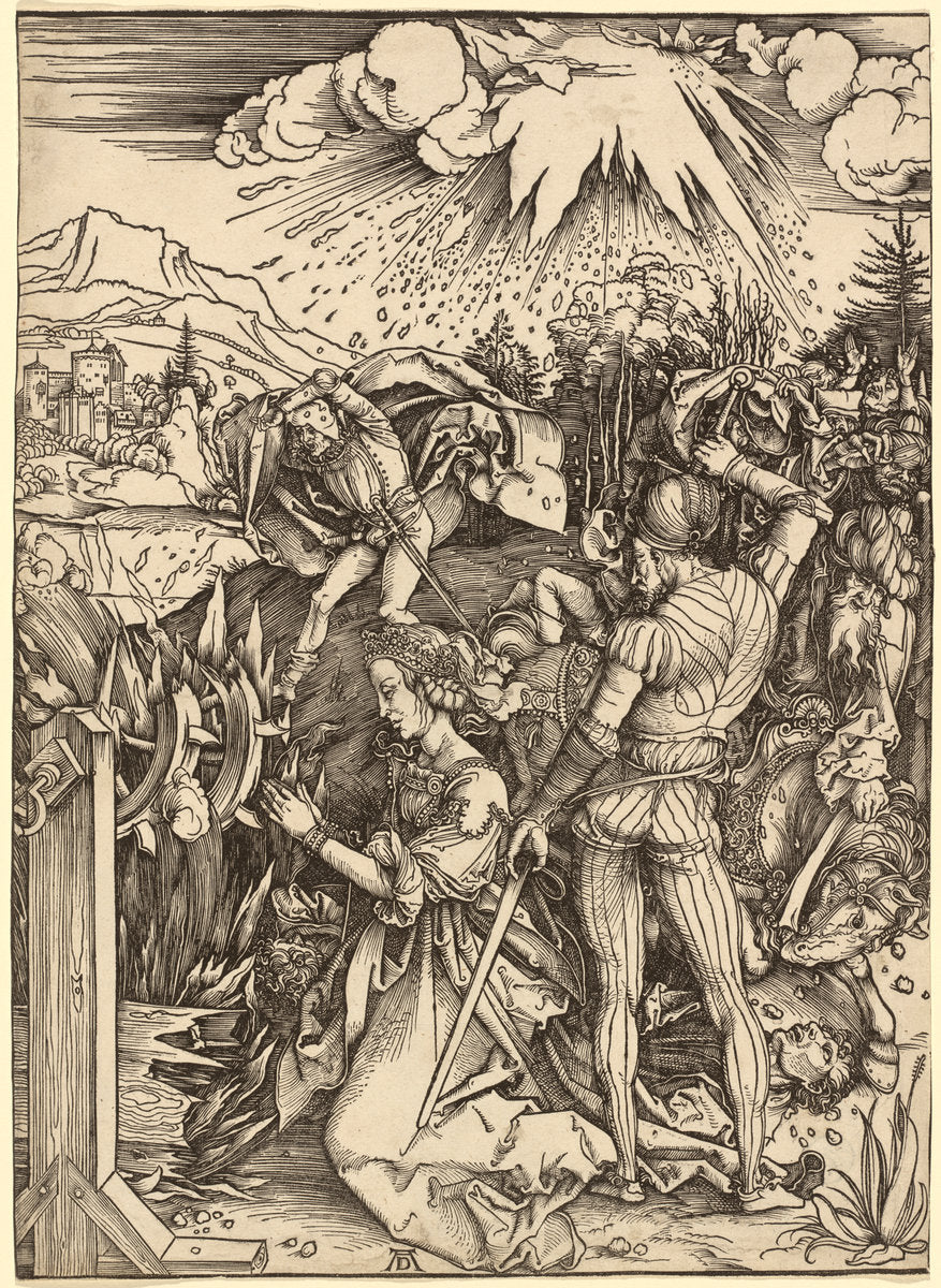 The Martyrdom of Saint Catherine by Albrecht Dürer (German, 1471 - 1528), 16X12"(A3)Poster Print