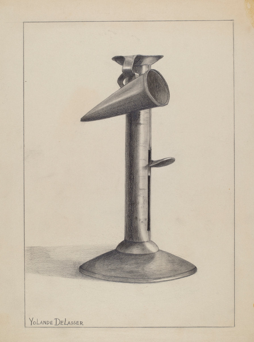 Candlestick by Yolande Delasser (American, active c. 1935), 16X12"(A3)Poster Print
