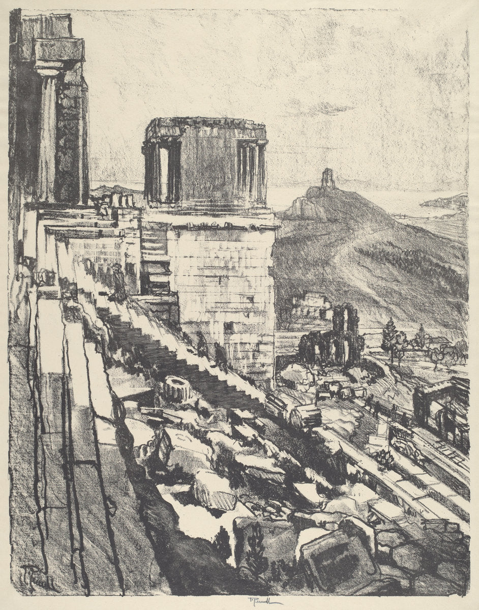 The Temple of Nike, Athens by Joseph Pennell (American, 1857 - 1926), 16X12"(A3)Poster Print