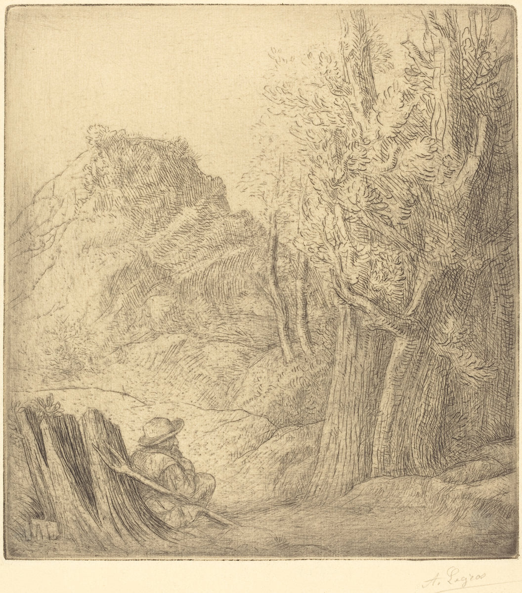 Old Village (Ville vieille) by Alphonse Legros (French, 1837 - 1911), 16X12"(A3)Poster Print