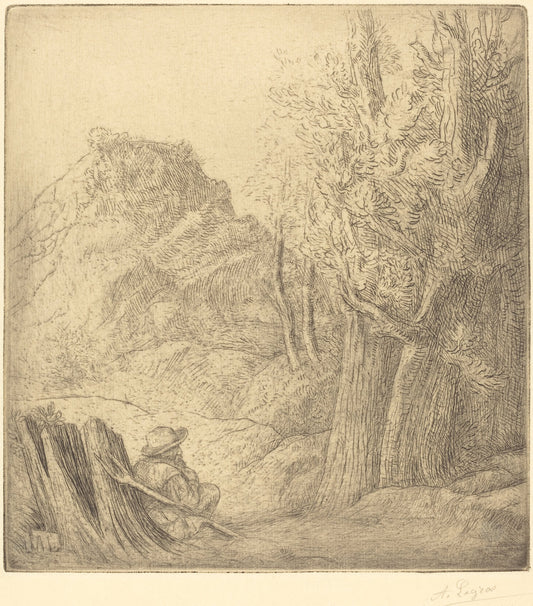 Old Village (Ville vieille) by Alphonse Legros (French, 1837 - 1911), 16X12"(A3)Poster Print