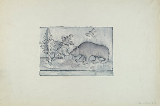 Relief Panel of Bear by Flora Merchant (American, active c. 1935), 16X12"(A3)Poster Print