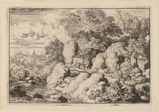 Two Horsemen on a Rocky Path by Allart van Everdingen (Dutch, 1621 - 1675), 16X12"(A3)Poster Print