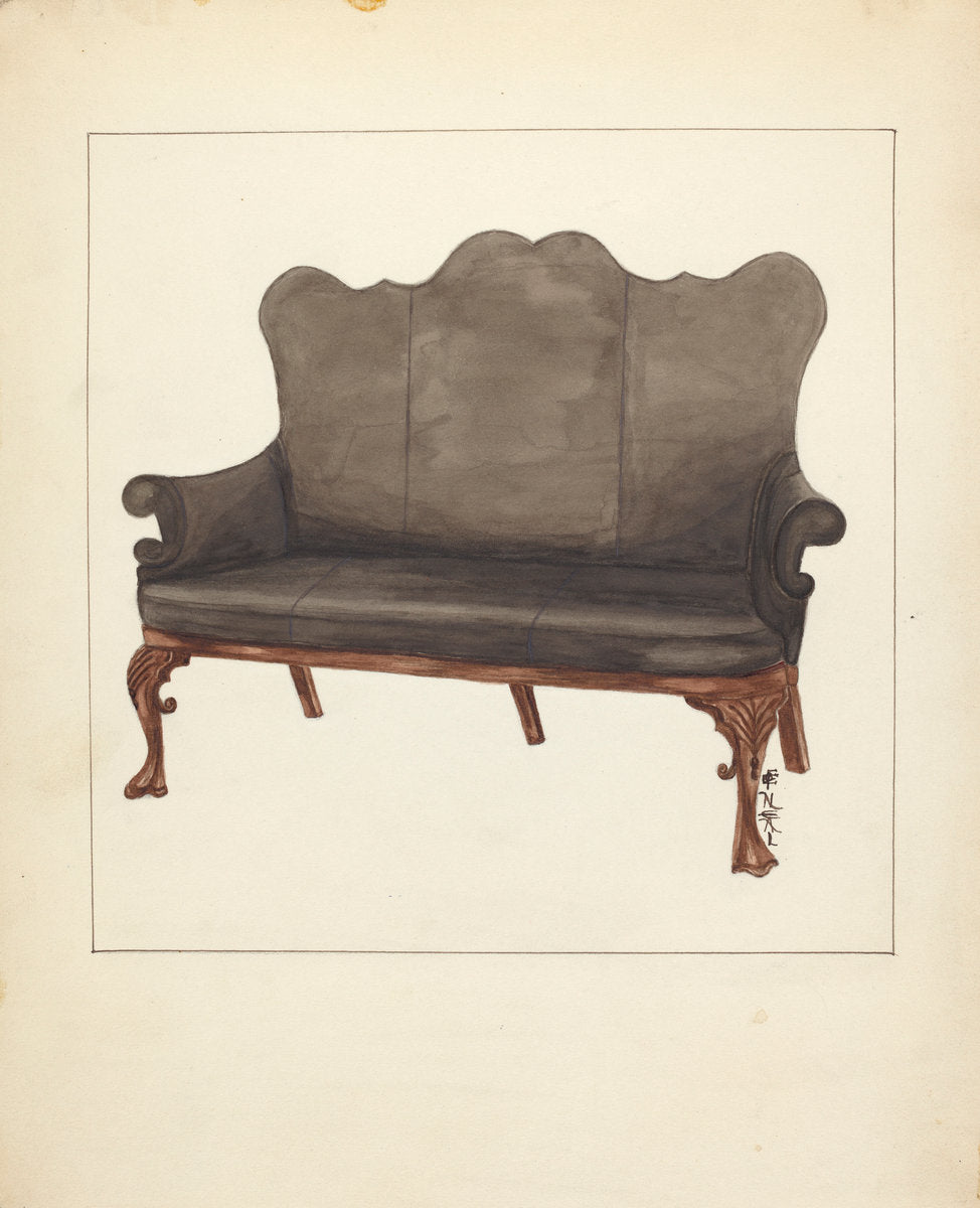Sofa by Florence Neal (American, active c. 1935), 16X12"(A3)Poster Print
