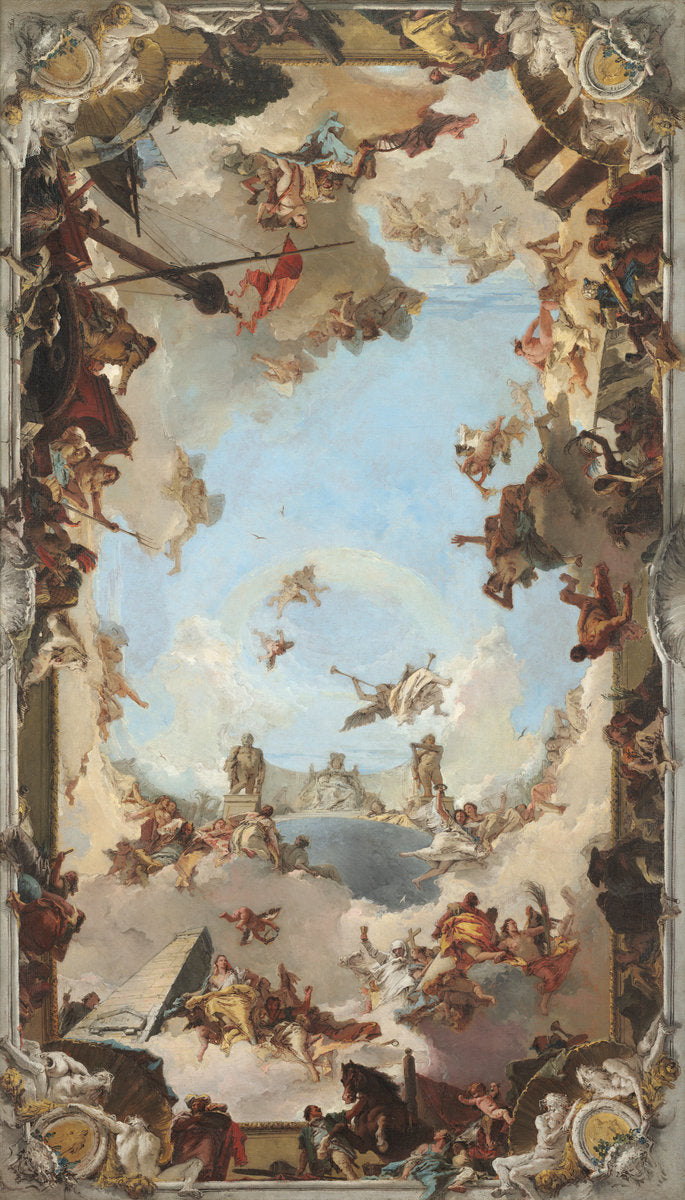 Wealth and Benefits of the Spanish Monarchy under Charles III by Giovanni Battista Tiepolo (Venetian, 1696 - 1770), 16X12"(A3)Poster Print