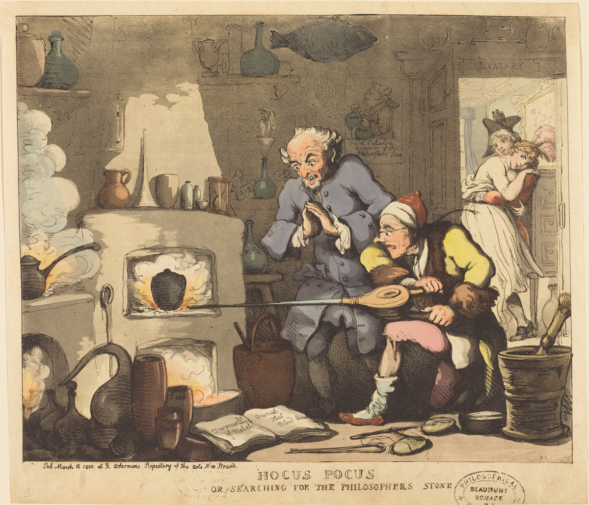 Hocus Pocus, or Searching for the Philosopher's Stone by Thomas Rowlandson (British, 1756 - 1827), 16X12"(A3)Poster Print