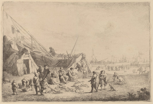 The Fishmongers by Peeter Bout (Flemish, 1658 - 1719), 16X12"(A3)Poster Print